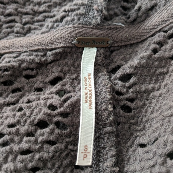 Free People Knit Zip Up Hooded Sweater Size Small - Picture 3 of 6